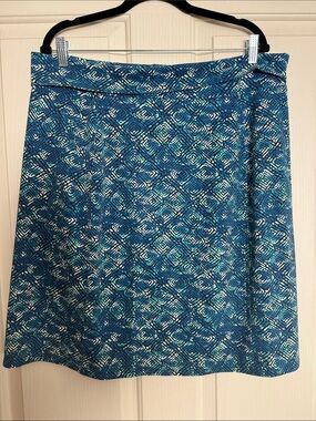 Royal Robbins Blue Geometric A-Line Skirt